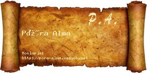 Póra Alma névjegykártya
